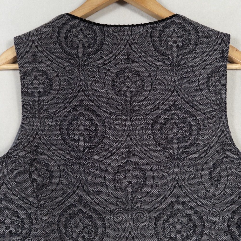 Pendleton Vest Womens Medium Gray Wool Brocade Da… - image 4